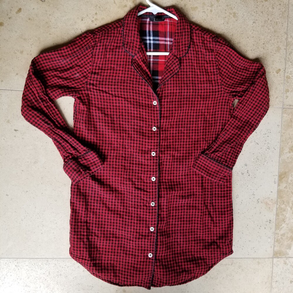 Red & black checkered button down shirt by Forever 21 (S)
